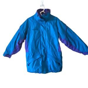 Vintage Columbia Gizzmo 2 Coats in 1 Teal Purple Winter/Ski Coat Ladies Medium